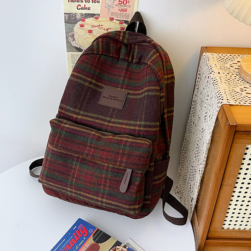 Stylish Plaid Backpack Kalsten