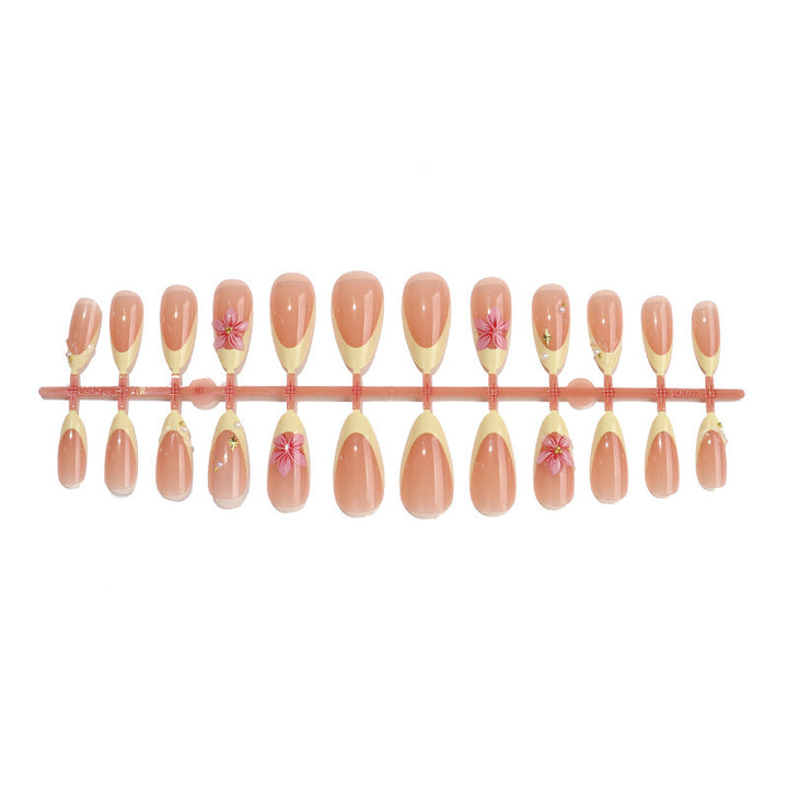 Artificial nail set with elegant flower decorations and fresh design Kalsten