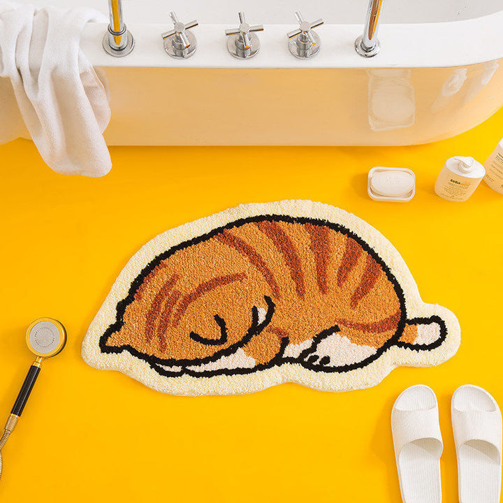 Cartoon Cat Shaped Bath Mat Kalsten