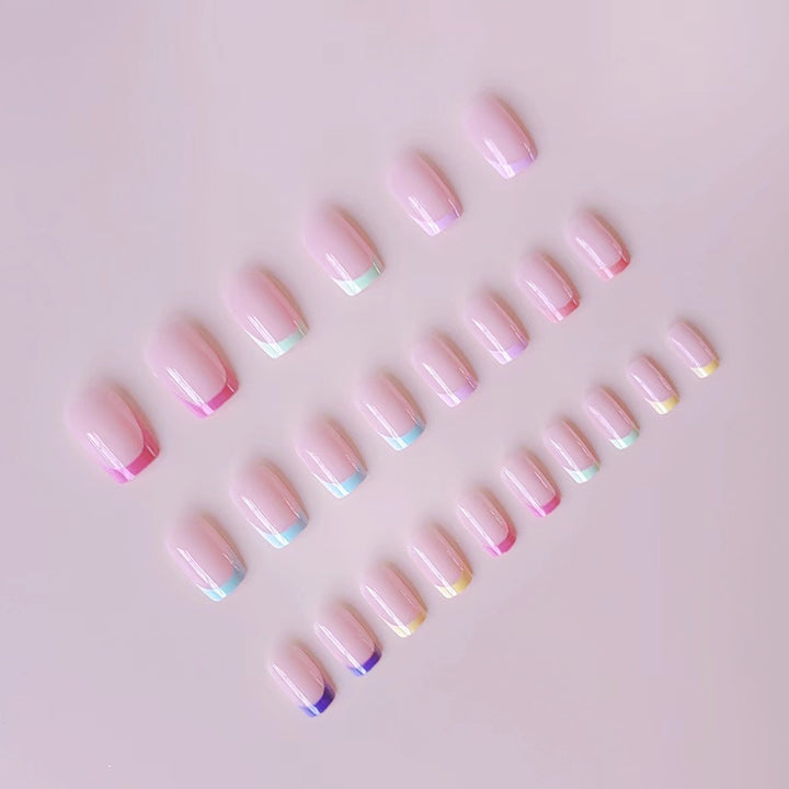 Acrylic nail set with colorful color accents Kalsten