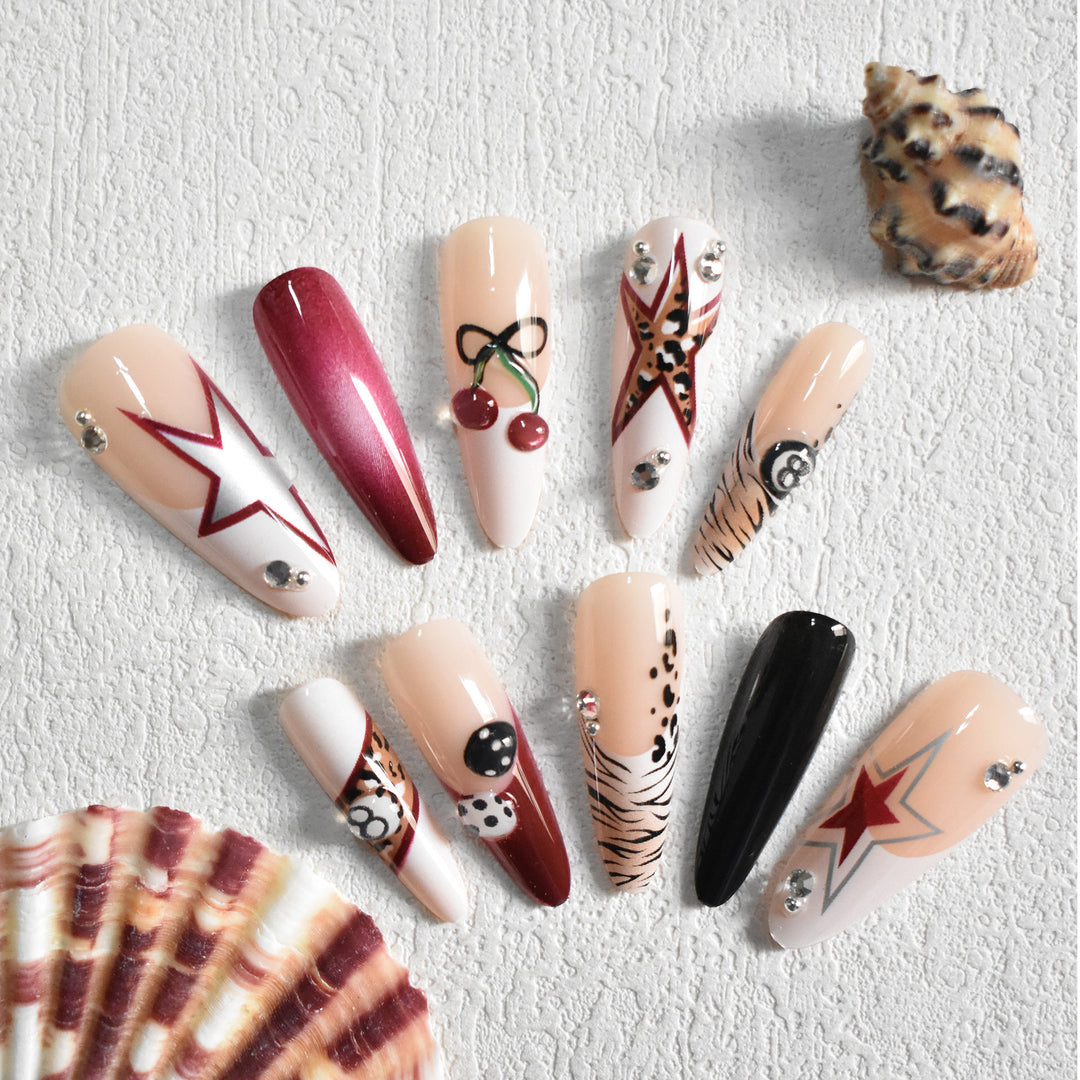 Artistic Stiletto Press-On Nails with Unique Designs Kalsten