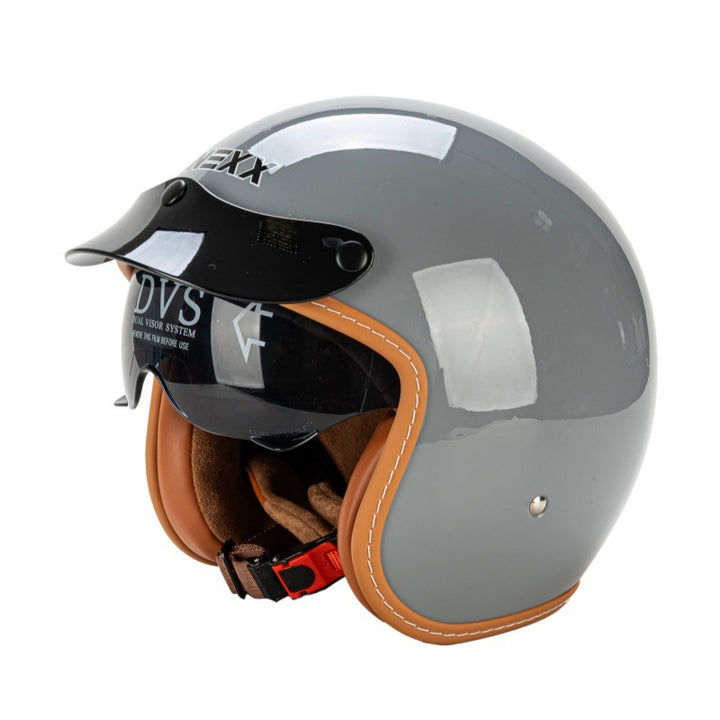 Retro Half-Face Motorcycle Helmet with Visor Kalsten