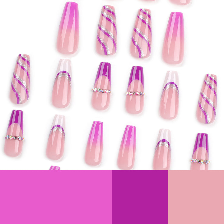 Artistic Nail Extensions with Glitter and Gradient Kalsten