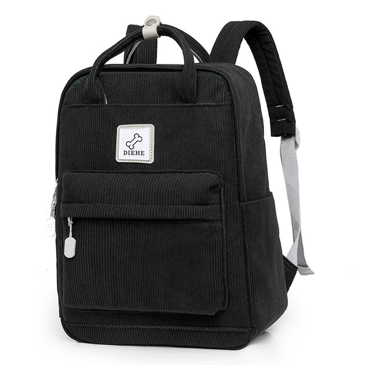 Corduroy Textured Laptop School Backpack Kalsten