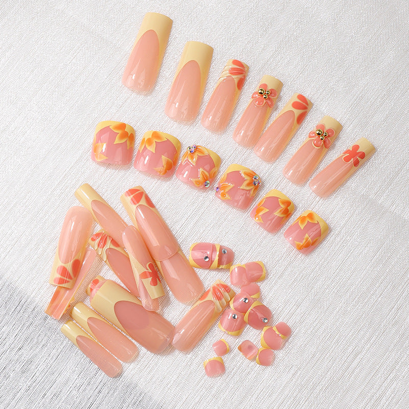 French-Inspired Floral Press-On Nail Set Kalsten