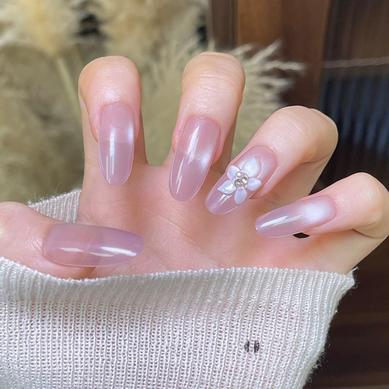 Elegant Floral-Designed Press-On Nails Kalsten