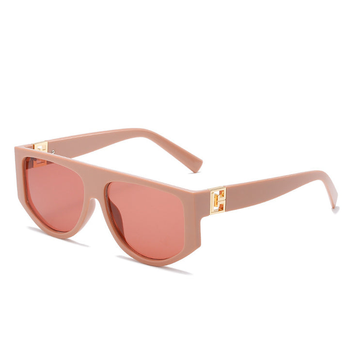 Oversized Shield Sunglasses with Metallic Accents Kalsten