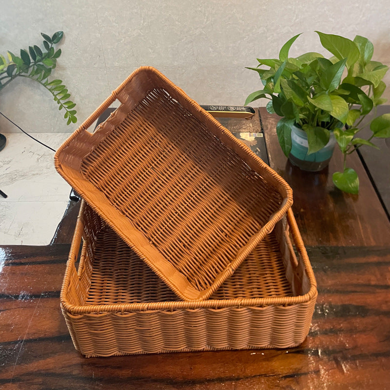 Handcrafted Rectangular Woven Storage Basket Kalsten