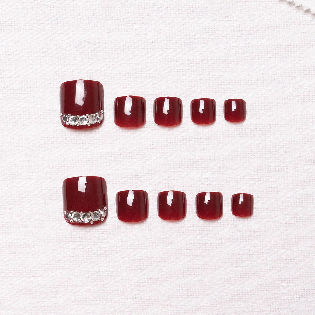 Decorative Rhinestone Accent Toenail Art