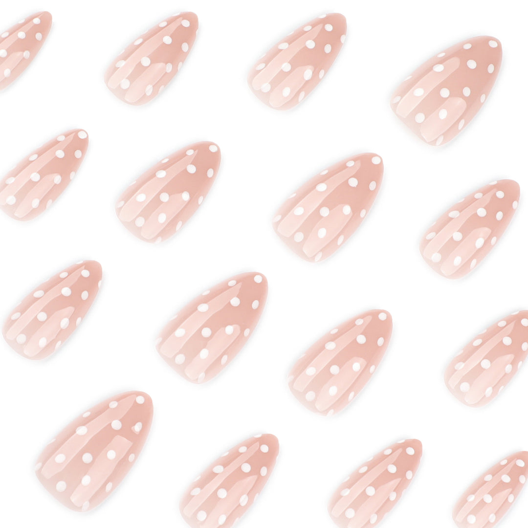 Artful Nail Extensions with Delicate Dots Kalsten