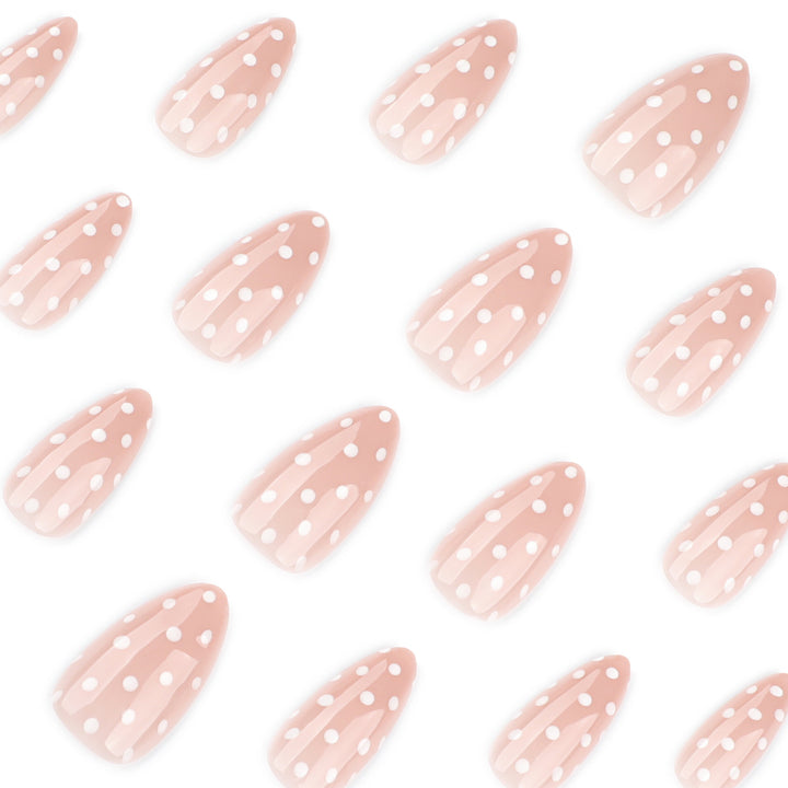 Artful Nail Extensions with Delicate Dots Kalsten