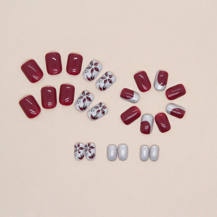Elegant Floral Press-On Nail Art Kit Kalsten
