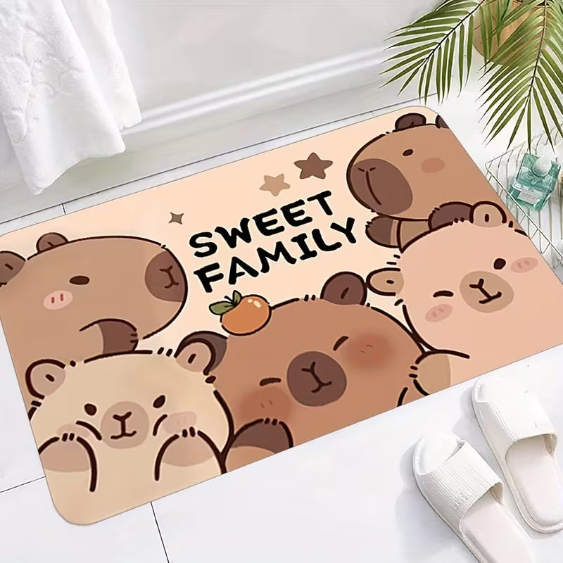 Playful Bear-Themed Bath Mat