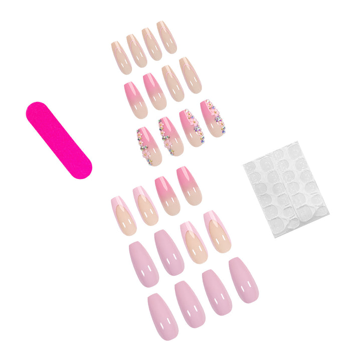 Artful acrylic nails with rhinestone details Kalsten