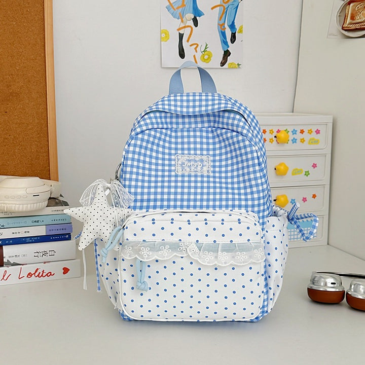 Stylish Gingham Pattern Backpack Kalsten