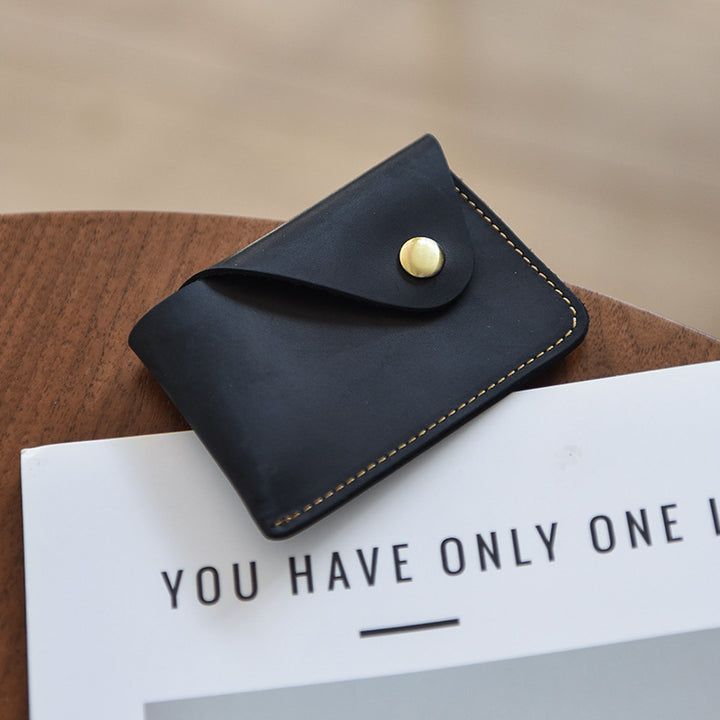 Premium Leather Buttoned Cardholder Kalsten