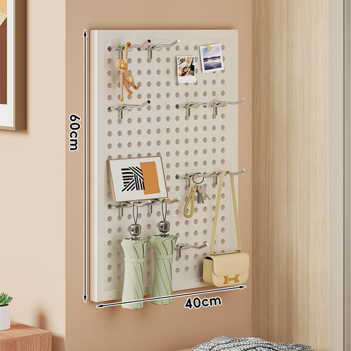 Wall-Mounted Perforated Metal Pegboard Organizer Panel