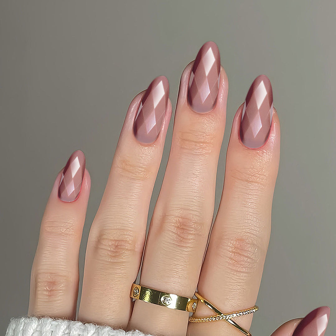 Premium Glossy Diamond-Shaped Press-On Nails Kalsten