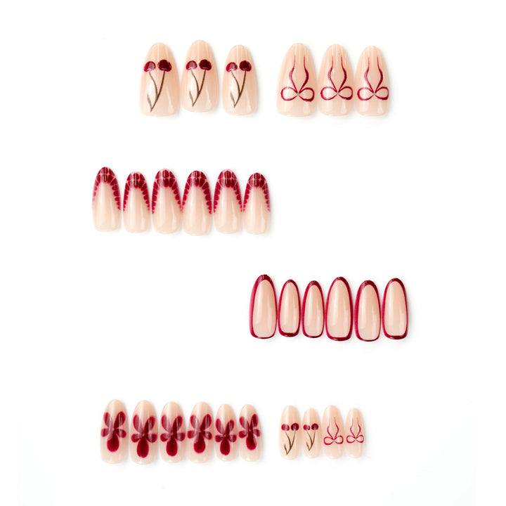 Artificial nails with floral design and elegant accents Kalsten
