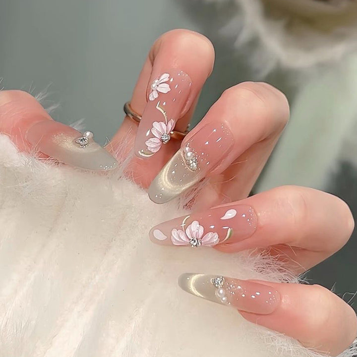 Artificial nail set with sparkling glitter accents Kalsten