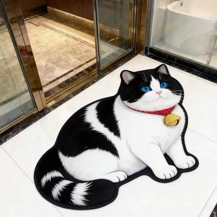 Cat-Shaped Plush Bath Mat