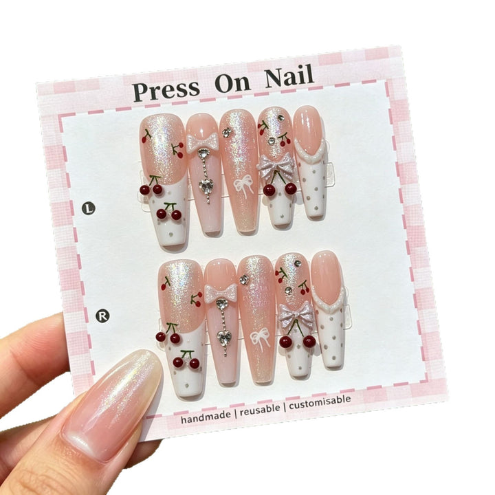 Customizable Cherry Blossom Press-On Nail Art Set