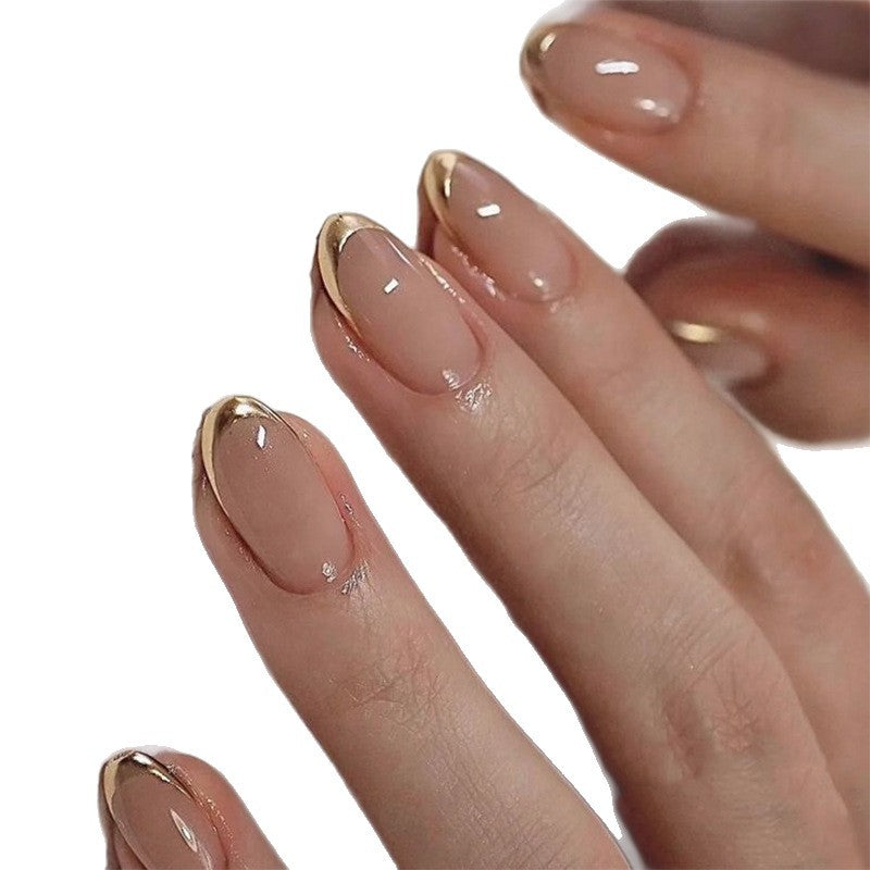 Elegant artificial nails with gold trim Kalsten