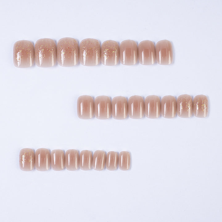 Elegant artificial nails with delicate glitter effect Kalsten