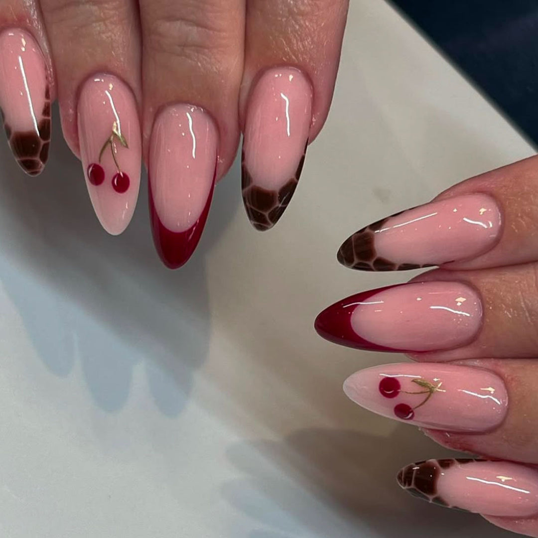 Artistic Cherry Nail Design Extensions Kalsten