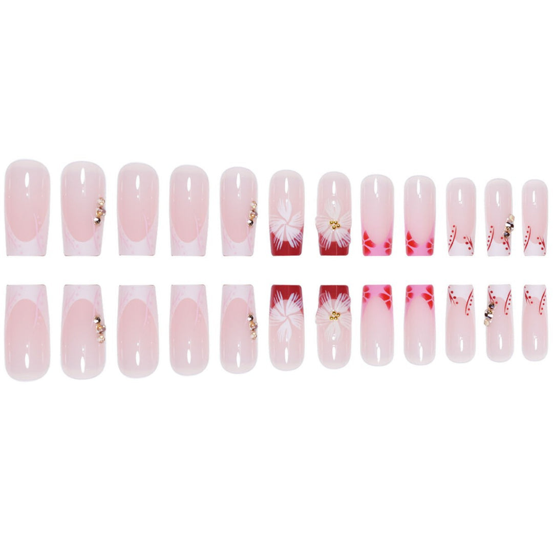 Elegant 3D Floral Press-On Nail Extensions Kalsten
