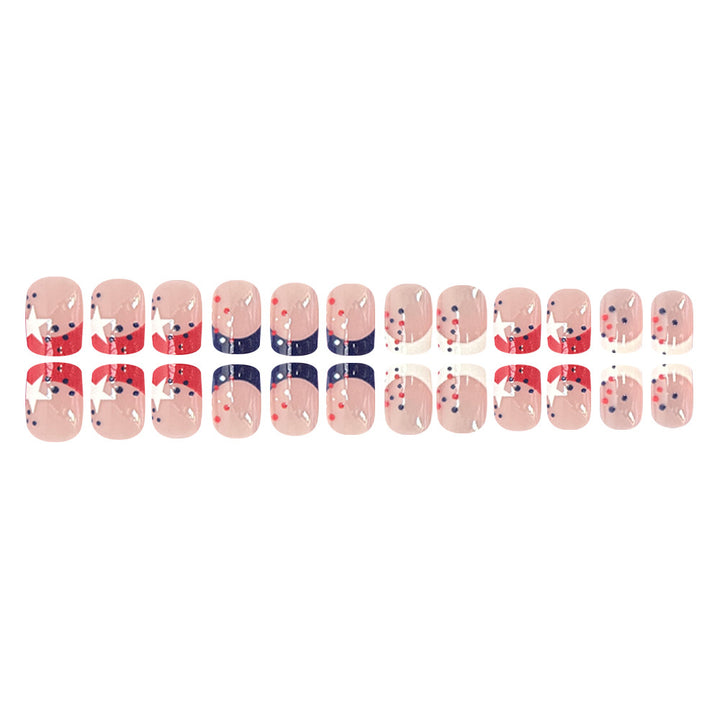 Decorative Press-On Nail Art Set with Star and Stripe Designs Kalsten