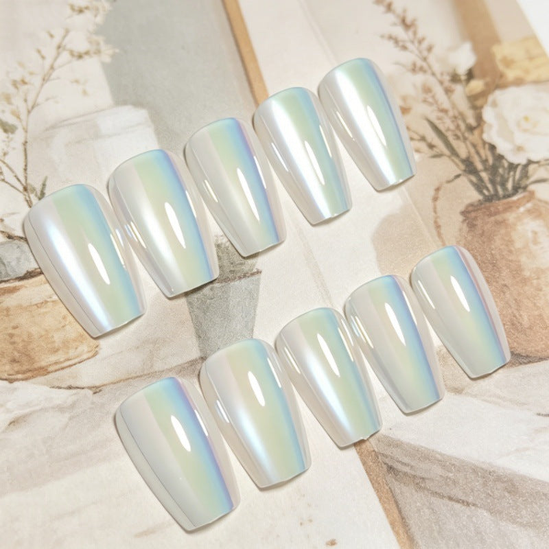 Iridescent Glossy Press-On Nail Set Kalsten