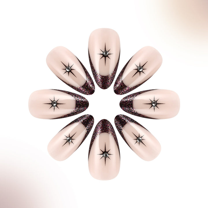 Glamorous Star-Embellished French Tip Nail Art Kalsten