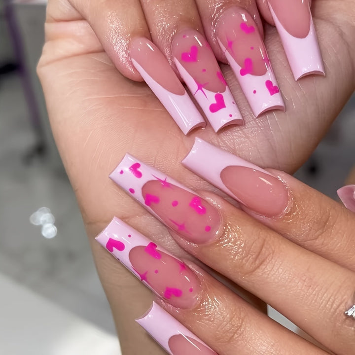 Decorative Heart-Themed Press-On Nail Art Kalsten