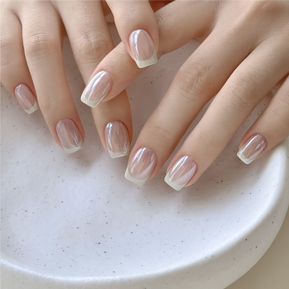 Elegant French Tip Acrylic Nail Design
