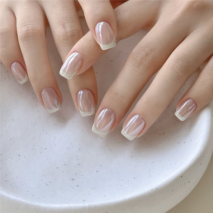 Elegant French Tip Acrylic Nail Design