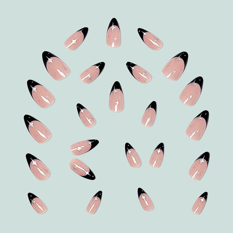 Elegant stiletto artificial nails with glitter accents Kalsten