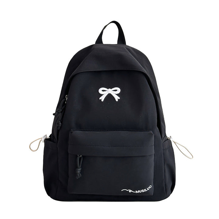 Bow-Embossed Casual School Backpack Kalsten