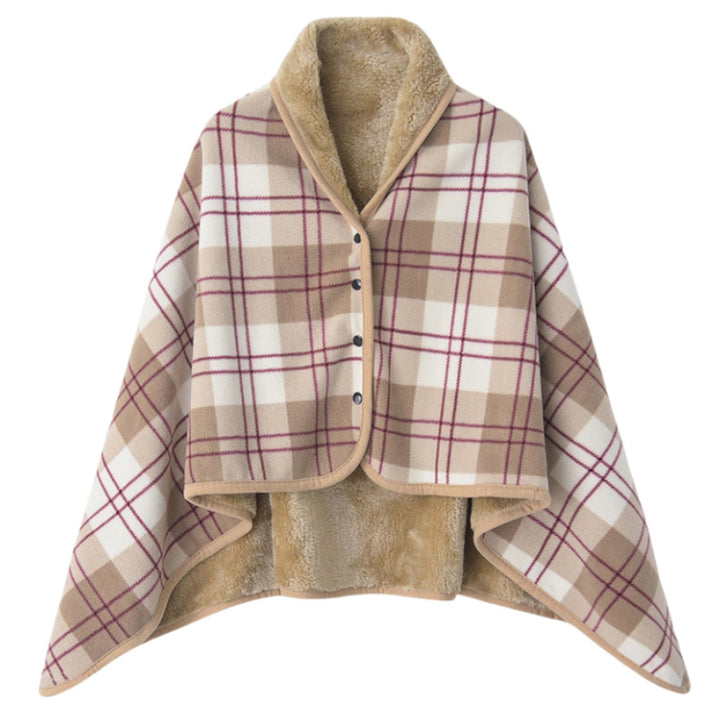 Women’s stylish hooded blanket with checkered pattern Kalsten