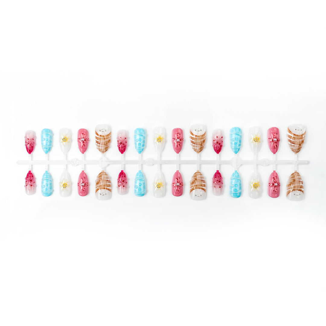 Artistic 3D Floral Press-On Nail Art Kalsten