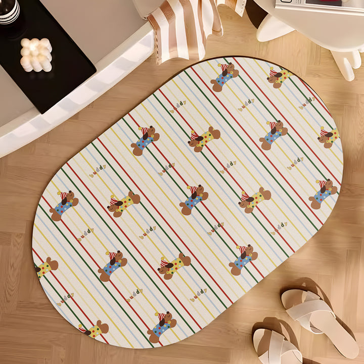 Playful Cartoon Dog-Themed Bath Mat Kalsten