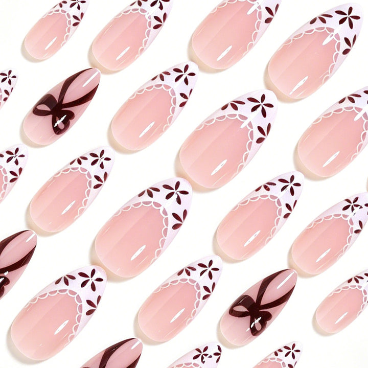 Elegant Floral Accent Press-On Nail Art Kalsten