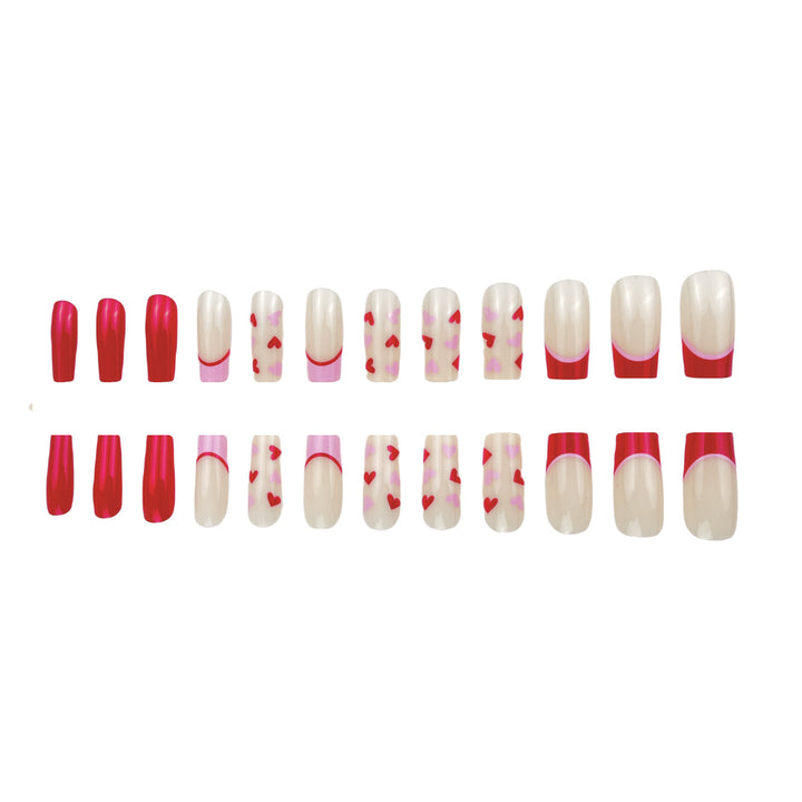 Heart-Themed Gel Nail Extensions Kalsten