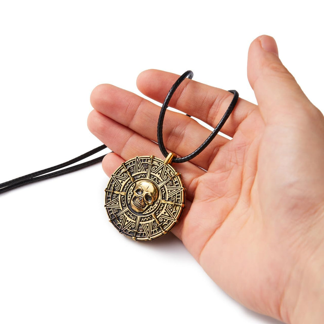 Gothic Skull Medallion Pendant Necklace Kalsten
