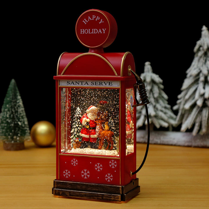 Nostalgic Christmas lantern with moving snowman scene Kalsten