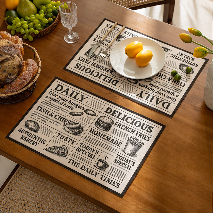 Coir doormat in newspaper layout with non-slip backing Kalsten