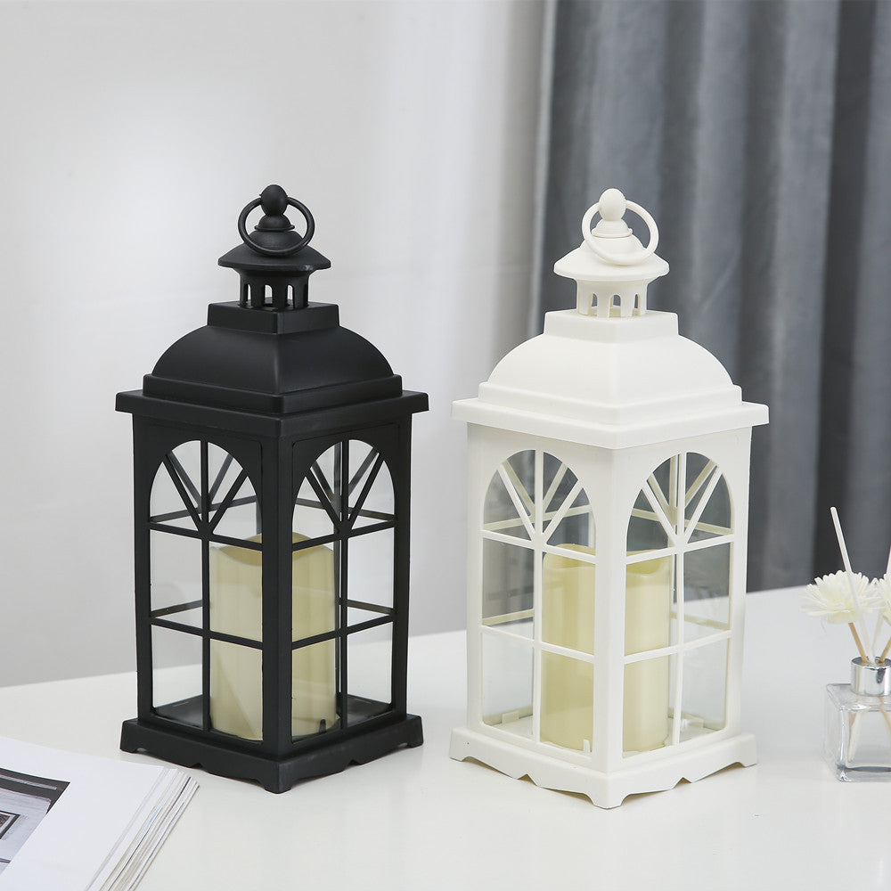 Vintage-Style Metal Lantern Candle Holder with Glass Panels Kalsten