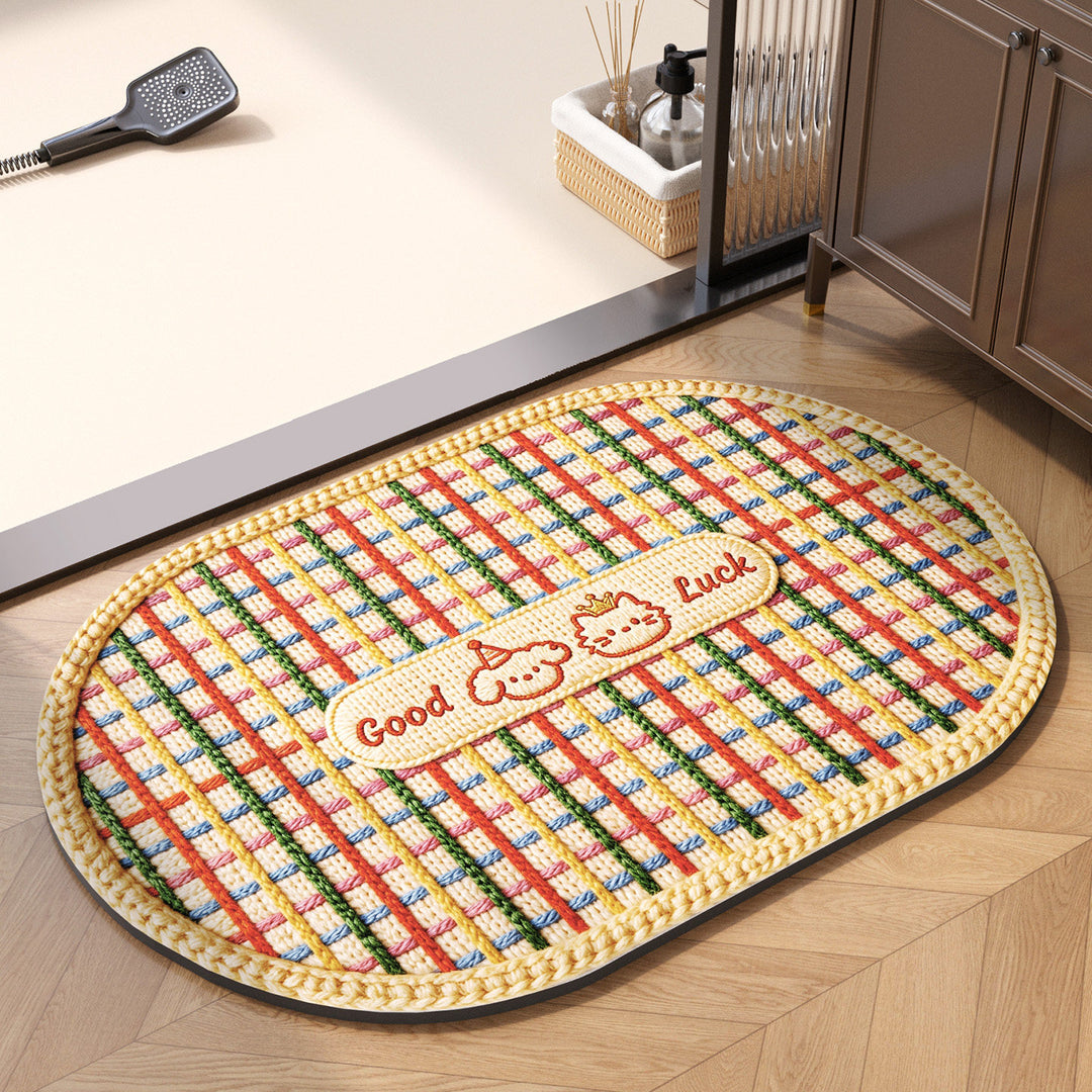 Decorative Heart-Themed Bath Mat