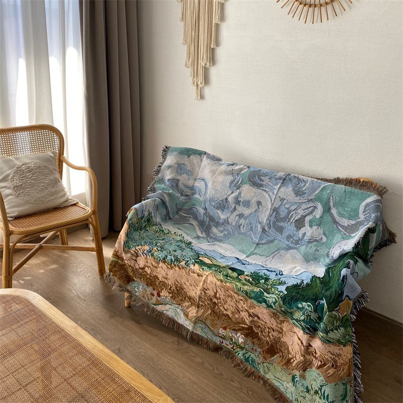 Artistic Landscape Tapestry Throw