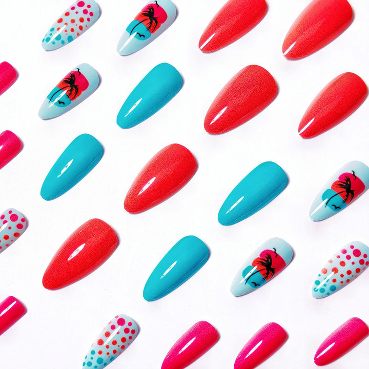 Artificial nails with Lively Tropical motif Kalsten